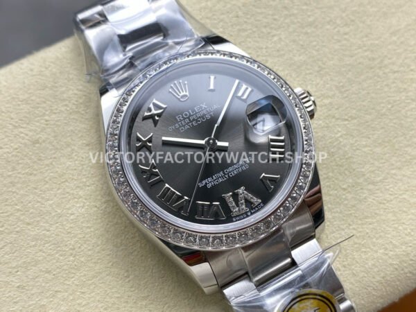 ARF Factory Counterweight Rolex Datejust 278384RBR-0031 31mm Diamond Bezel Roman VI Dark Grey Dial