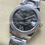 ARF Factory Counterweight Rolex Datejust 278384RBR-0031 31mm Diamond Bezel Roman VI Dark Grey Dial