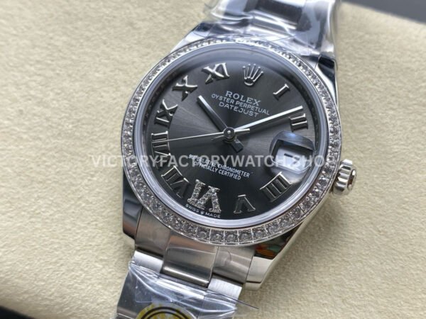 ARF Factory Counterweight Rolex Datejust 278384RBR-0031 31mm Diamond Bezel Roman VI Dark Grey Dial