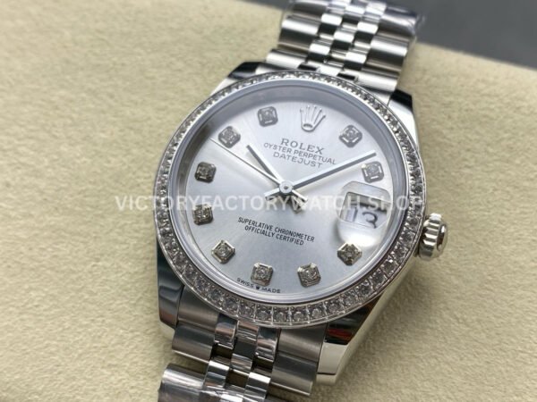 ARF Factory Counterweight Rolex Datejust 278384RBR-0034 31mm Diamond Bezel Silver Dial (3) ARF Factory Counterweight Rolex Datejust 278384RBR-0034 31mm Diamond Bezel Silver Dial