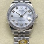 ARF Factory Counterweight Rolex Datejust 278384RBR-0034 31mm Diamond Bezel Silver Dial (4) datejust 31 silver dial steel arf