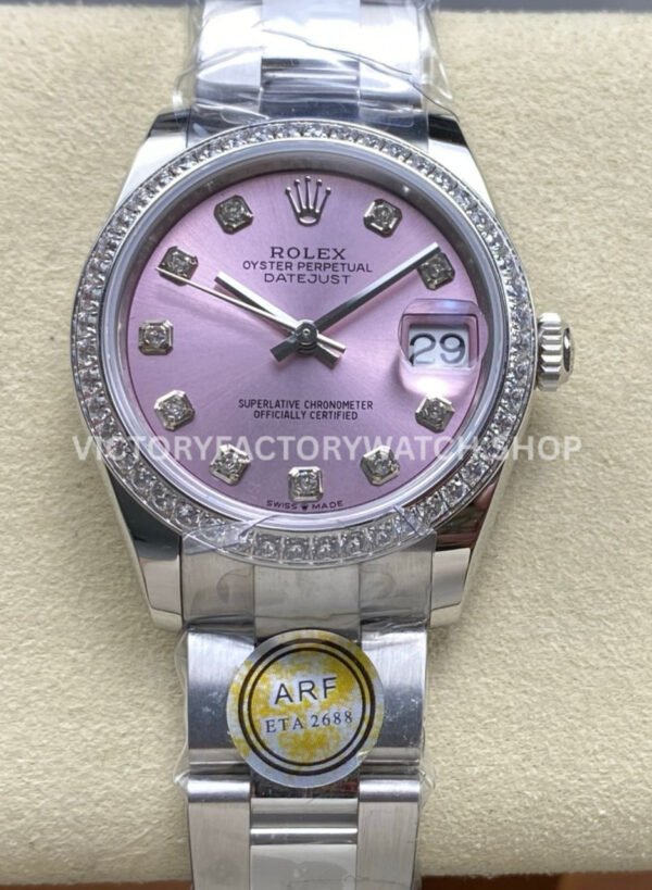datejust 31 pink dial steel arf