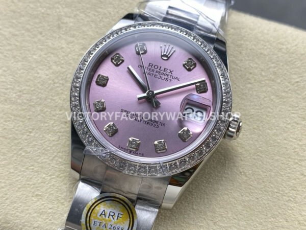 ARF Factory Counterweight Rolex Datejust 278384RBR-0035 31mm Diamond Bezel Pink Dial