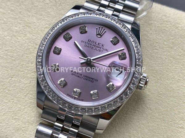 ARF Factory Counterweight Rolex Datejust 278384RBR-0036 31mm Diamond Bezel Pink Dial