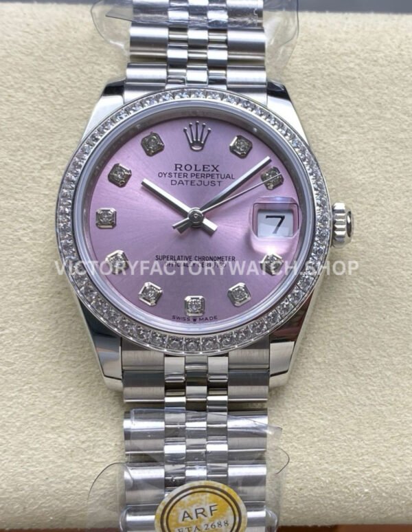 datejust 31 pink roman steel arf