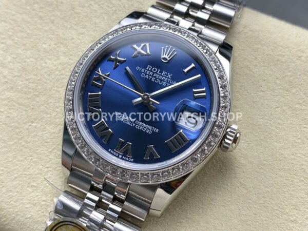 ARF Factory Counterweight Rolex Datejust 278384RBR-0037 31mm Diamond Bezel Roman Numerals Blue Dial