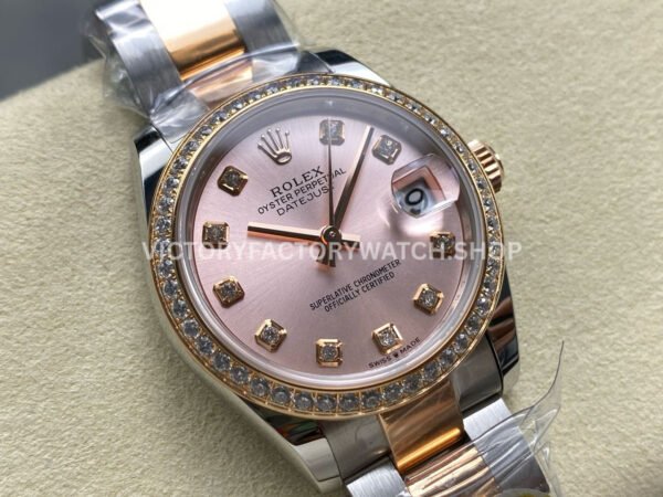 ARF Factory Counterweight Rolex Datejust Oyster 278381RBR-0023 31mm Rose Gold Diamond Bezel RoseDial (3) ARF Factory Counterweight Rolex Datejust 278381RBR-0023 31mm Rose Gold Diamond Bezel Rose Dial