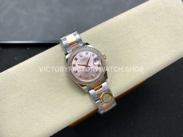 ARF Factory Counterweight Rolex Datejust Oyster 278381RBR-0023 31mm Rose Gold Diamond Bezel RoseDial (4) ARF Factory Counterweight Rolex Datejust 278381RBR-0023 31mm Rose Gold Diamond Bezel Rose Dial