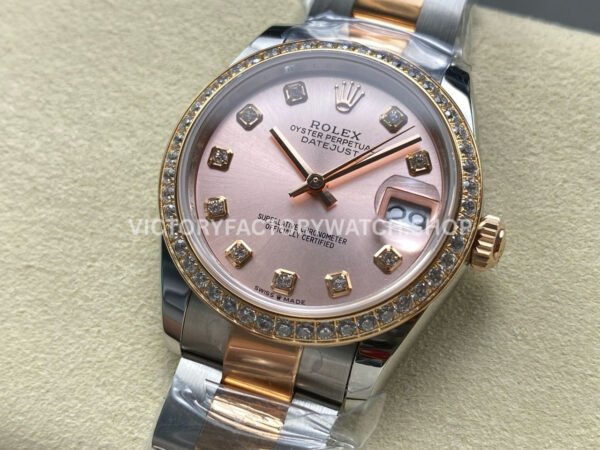 ARF Factory Counterweight Rolex Datejust Oyster 278381RBR-0023 31mm Rose Gold Diamond Bezel RoseDial (7) ARF Factory Counterweight Rolex Datejust 278381RBR-0023 31mm Rose Gold Diamond Bezel Rose Dial