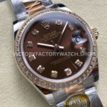 ARF Factory Counterweight Rolex Datejust Oyster 278381RBR-0027 31mm Rose Gold Diamond Bezel Brown Dial (4) ARF Factory Counterweight Rolex Datejust 278381RBR-0027 31mm Rose Gold Diamond Bezel Brown Dial