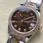 ARF Factory Counterweight Rolex Datejust Oyster 278381RBR-0027 31mm Rose Gold Diamond Bezel Brown Dial (5) ARF Factory Counterweight Rolex Datejust 278381RBR-0027 31mm Rose Gold Diamond Bezel Brown Dial