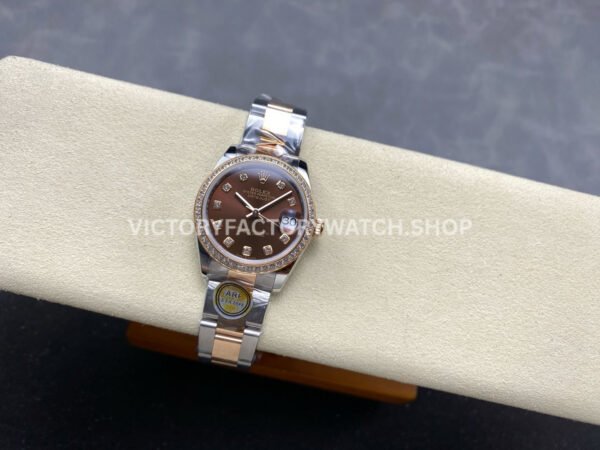 ARF Factory Counterweight Rolex Datejust Oyster 278381RBR-0027 31mm Rose Gold Diamond Bezel Brown Dial (6) ARF Factory Counterweight Rolex Datejust 278381RBR-0027 31mm Rose Gold Diamond Bezel Brown Dial