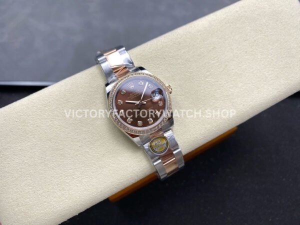 ARF Factory Counterweight Rolex Datejust Oyster 278381RBR-0027 31mm Rose Gold Diamond Bezel Brown Dial (8) ARF Factory Counterweight Rolex Datejust 278381RBR-0027 31mm Rose Gold Diamond Bezel Brown Dial