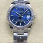 ARF Factory Counterweight Rolex Datejust Oyster 278384RBR 31mm Diamond Bezel Blue Dial (1) datejust 31 blue dial gold arf
