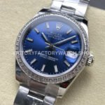 ARF Factory Counterweight Rolex Datejust Oyster 278384RBR 31mm Diamond Bezel Blue Dial (2) ARF Factory Counterweight Rolex Datejust 278384RBR 31mm Diamond Bezel Blue Dial