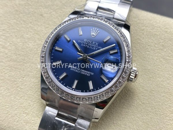 ARF Factory Counterweight Rolex Datejust Oyster 278384RBR 31mm Diamond Bezel Blue Dial (2) ARF Factory Counterweight Rolex Datejust 278384RBR 31mm Diamond Bezel Blue Dial