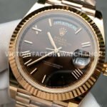 ARF Factory Counterweight Rolex Day-Date 228235-0002 40mm Full Rose Gold Roman Numerals Brown Dial (1 (7) ARF Factory Counterweight Rolex Day-Date 228235-0002 40mm Full Rose Gold Roman Numerals Brown Dial