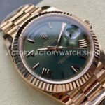 ARF Factory Counterweight Rolex Day-Date 228235-0025 40mm Full Rose Gold Roman Numerals Olive Green Dial