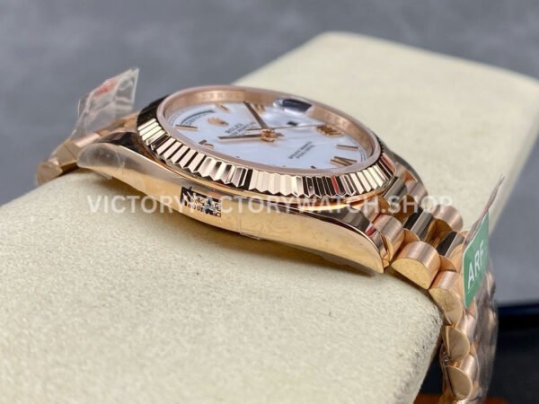 ARF Factory Counterweight Rolex Day-Date 228235-0032 40mm Full Rose Gold Roman Numerals White Dial (1 (6) ARF Factory Counterweight Rolex Day-Date 228235-0032 40mm Full Rose Gold Roman Numerals White Dial