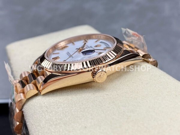 ARF Factory Counterweight Rolex Day-Date 228235-0032 40mm Full Rose Gold Roman Numerals White Dial (1) ARF Factory Counterweight Rolex Day-Date 228235-0032 40mm Full Rose Gold Roman Numerals White Dial