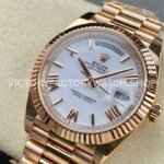 ARF Factory Counterweight Rolex Day-Date 228235-0032 40mm Full Rose Gold Roman Numerals White Dial (1 (9) ARF Factory Counterweight Rolex Day-Date 228235-0032 40mm Full Rose Gold Roman Numerals White Dial