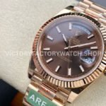 ARF Factory Counterweight Rolex Day-Date 228235-0053 40mm Full Rose Gold Brown Dial (2) ARF Factory Counterweight Rolex Day-Date 228235-0053 40mm Full Rose Gold Brown Dial