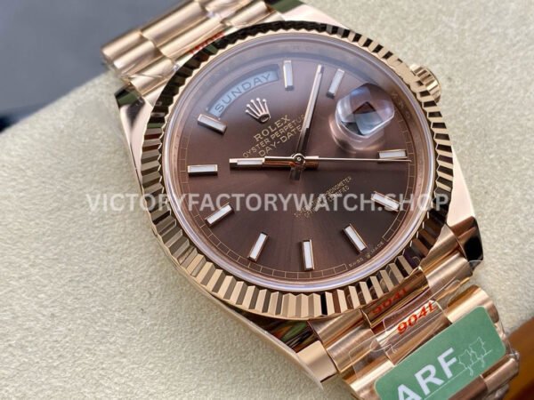 ARF Factory Counterweight Rolex Day-Date 228235-0053 40mm Full Rose Gold Brown Dial (8) ARF Factory Counterweight Rolex Day-Date 228235-0053 40mm Full Rose Gold Brown Dial