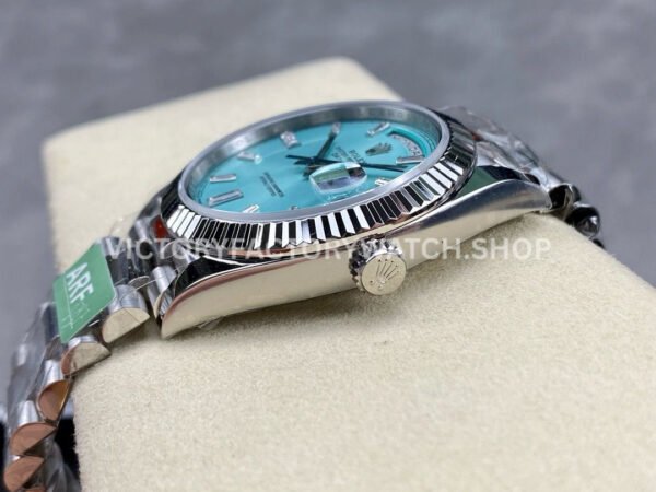 ARF Factory Counterweight Rolex Day-Date 228236-0006 40mm Platinum Baguette Diamond Ice Blue Dial