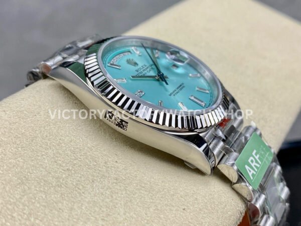 ARF Factory Counterweight Rolex Day-Date 228236-0006 40mm Platinum Baguette Diamond Ice Blue Dial