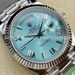 ARF Factory Counterweight Rolex Day-Date 228236-0012 Platinum Roman Numerals Ice Blue Dial (2) ARF Factory Counterweight Rolex Day-Date 228236-0012 40mm Platinum Roman Numerals Ice Blue Dial