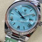 ARF Factory Counterweight Rolex Day-Date 228236-0012 Platinum Roman Numerals Ice Blue Dial (3) ARF Factory Counterweight Rolex Day-Date 228236-0012 40mm Platinum Roman Numerals Ice Blue Dial