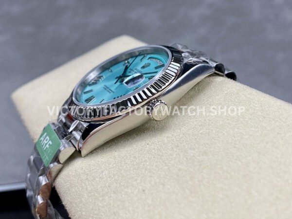 ARF Factory Counterweight Rolex Day-Date 228236-0012 Platinum Roman Numerals Ice Blue Dial (4) ARF Factory Counterweight Rolex Day-Date 228236-0012 40mm Platinum Roman Numerals Ice Blue Dial