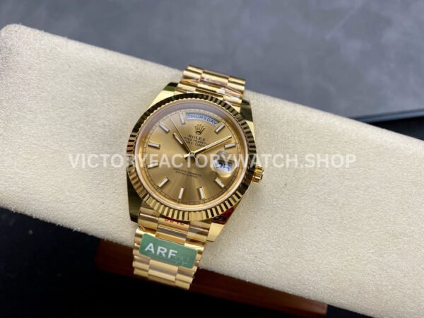 ARF Factory Counterweight Rolex Day-Date 228238-0003 40mm Full Yellow Gold Champagne Dial (6) ARF Factory Counterweight Rolex Day-Date 228238-0003 40mm Full Yellow Gold Champagne Dial