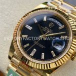 ARF Factory Counterweight Rolex Day-Date 228238-0004 40mm Full Yellow Gold Diamond Baguette Black ARF Factory Counterweight Rolex Day-Date 228238-0004 40mm Full Yellow Gold Diamond Baguette Black Dial