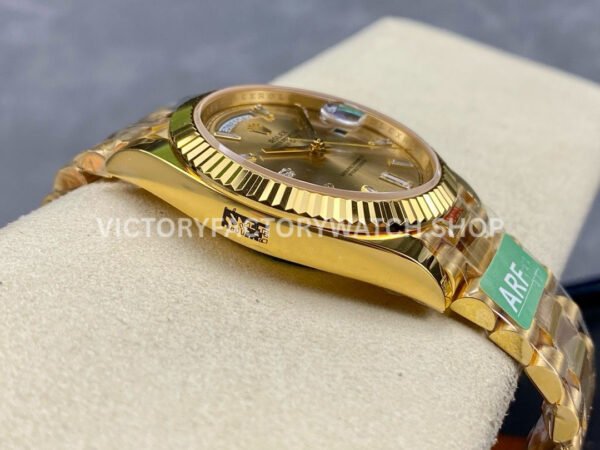 ARF Factory Counterweight Rolex Day-Date 228238-0005 40mm Full Yellow Gold Diamond Baguette C (3) ARF Factory Counterweight Rolex Day-Date 228238-0005 40mm Full Yellow Gold Diamond Baguette Champagne Dial