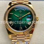 ARF Factory Counterweight Rolex Day-Date 228238-0061 40mm Full Yellow Gold Roman Numerals Green Dia (3) 228238 green roman dial day date yellow gold arf