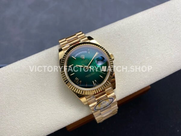 ARF Factory Counterweight Rolex Day-Date 228238-0061 40mm Full Yellow Gold Roman Numerals Green Dia ARF Factory Counterweight Rolex Day-Date 228238-0061 40mm Full Yellow Gold Roman Numerals Green Dial