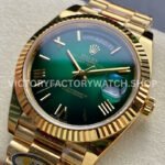 ARF Factory Counterweight Rolex Day-Date 228238-0061 40mm Full Yellow Gold Roman Numerals Green Dial (1) ARF Factory Counterweight Rolex Day-Date 228238-0061 40mm Full Yellow Gold Roman Numerals Green Dial