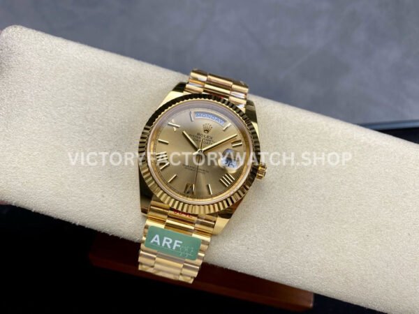 ARF Factory Counterweight Rolex Day-Date 228238 40mm Full Yellow Gold Roman Numerals Gold Dial