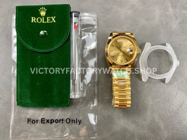ARF Factory Counterweight Rolex Day-Date 228238 40mm Full Yellow Gold Roman Numerals Gold Dial