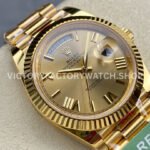 ARF Factory Counterweight Rolex Day-Date 228238 40mm Full Yellow Gold Roman Numerals Gold Dial