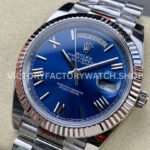 ARF Factory Counterweight Rolex Day-Date 228239-0007 White Gold Roman Numerals Blue Dial (1) ARF Factory Counterweight Rolex Day-Date 228239-0007 40mm White Gold Roman Numerals Blue Dial