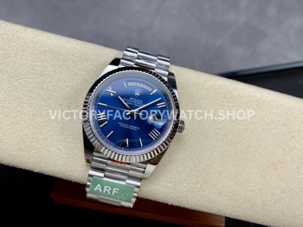 ARF Factory Counterweight Rolex Day-Date 228239-0007 White Gold Roman Numerals Blue Dial (4) ARF Factory Counterweight Rolex Day-Date 228239-0007 40mm White Gold Roman Numerals Blue Dial