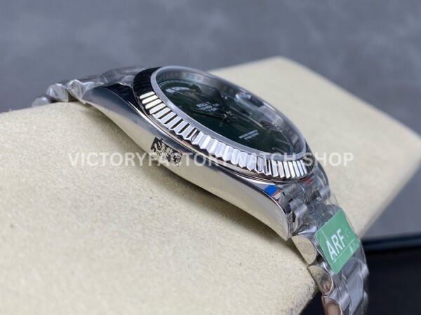 ARF Factory Counterweight Rolex Day-Date 228239-0033 40mm White Gold Roman Numerals Olive Green Dial (1) ARF Factory Counterweight Rolex Day-Date 228239-0033 40mm White Gold Roman Numerals Olive Green Dial