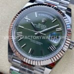 ARF Factory Counterweight Rolex Day-Date 228239-0033 40mm White Gold Roman Numerals Olive Green Dial (3) ARF Factory Counterweight Rolex Day-Date 228239-0033 40mm White Gold Roman Numerals Olive Green Dial