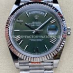 ARF Factory Counterweight Rolex Day-Date 228239-0033 40mm White Gold Roman Numerals Olive Green Dial (9) ARF Factory Rolex Day-Date 40mm super clone