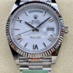 ARF Factory Counterweight Rolex Day-Date 228239 40mm White Gold Roman Numerals White Dial (1) 228239 white roman dial day date arf replica