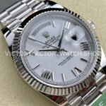 ARF Factory Counterweight Rolex Day-Date 228239 40mm White Gold Roman Numerals White Dial (4) ARF Factory Counterweight Rolex Day-Date 228239 40mm White Gold Roman Numerals White Dial