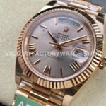 ARF Factory Counterweight Rolex Day-Date 228245-0001 40mm Full Rose Gold Roman Numerals Pink Dial (3) ARF Factory Counterweight Rolex Day-Date 228245-0001 40mm Full Rose Gold Roman Numerals Pink Dial
