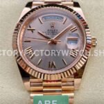ARF Factory Counterweight Rolex Day-Date 228245-0001 40mm Full Rose Gold Roman Numerals Pink Dial (6) day date 40 pink roman dial arf